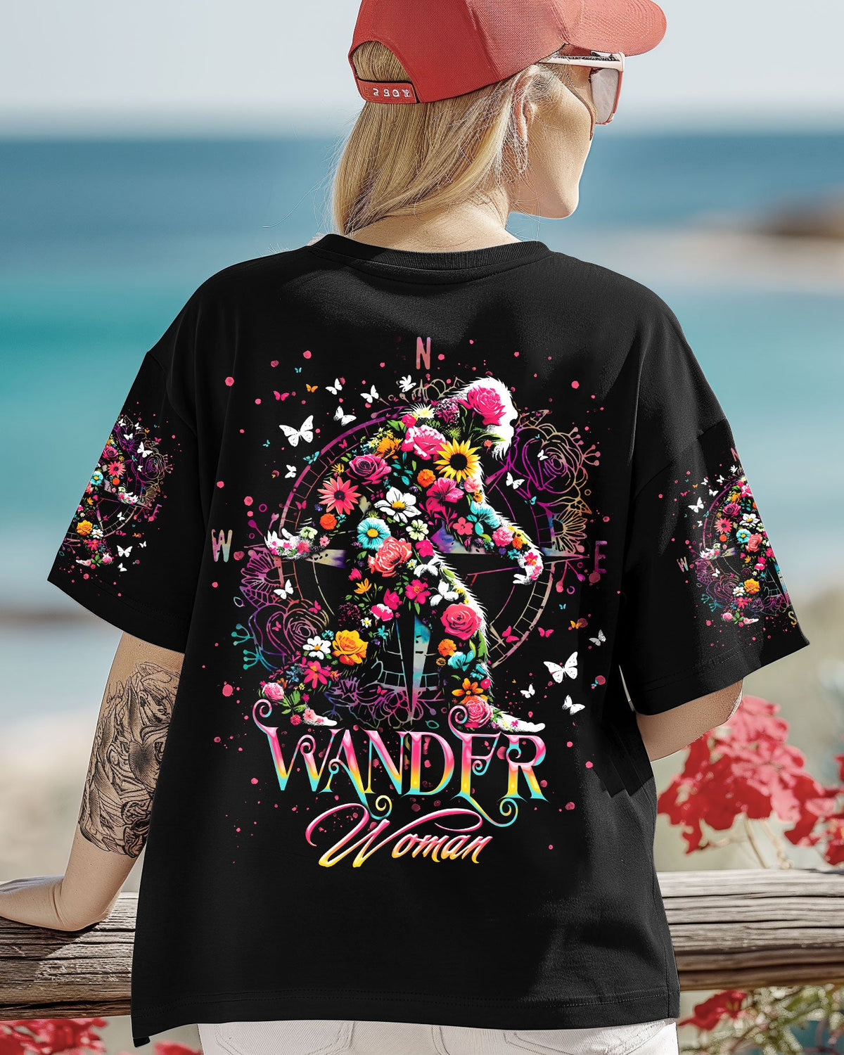 BLISSCORNERS WANDER WOMAN FLORAL BIGFOOT ALL OVER PRINT