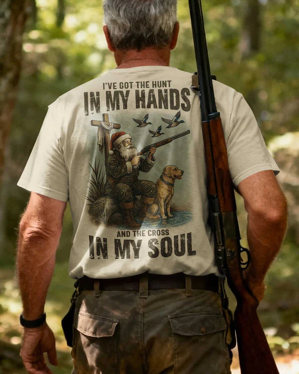 Blisscorners I've Got The Hunt In My Hands And The Cross In My Soul Shirt, Personalized Hunting 3D Shirt