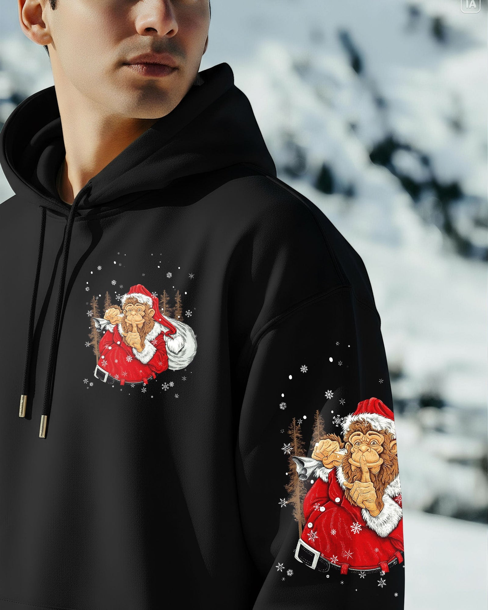 BLISSCORNERS DON'T STOP BELIEVING BIGFOOT CHRISTMAS ALL OVER PRINT