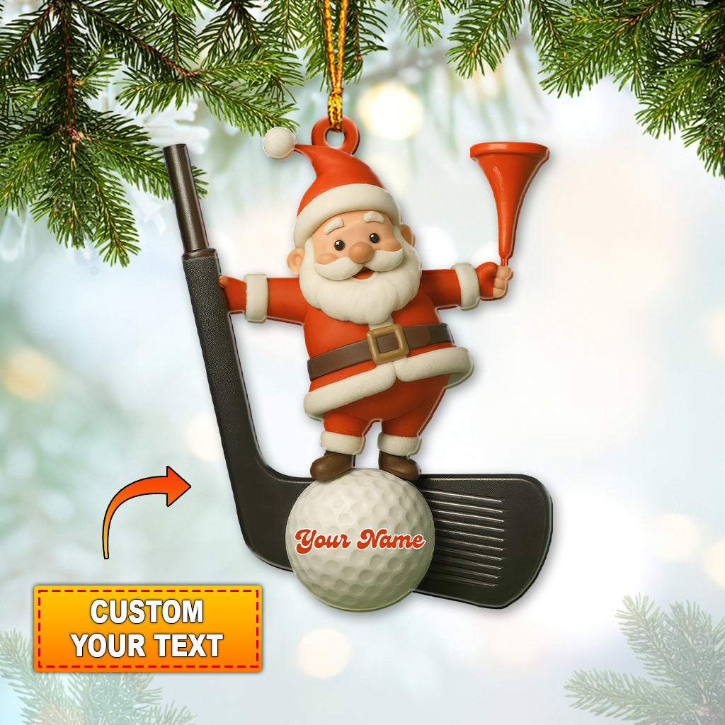 Blisscorners Christmas Golf Santa, Home Decor, Christmas Ornament, Personalized Ornament2D Flat LM2111