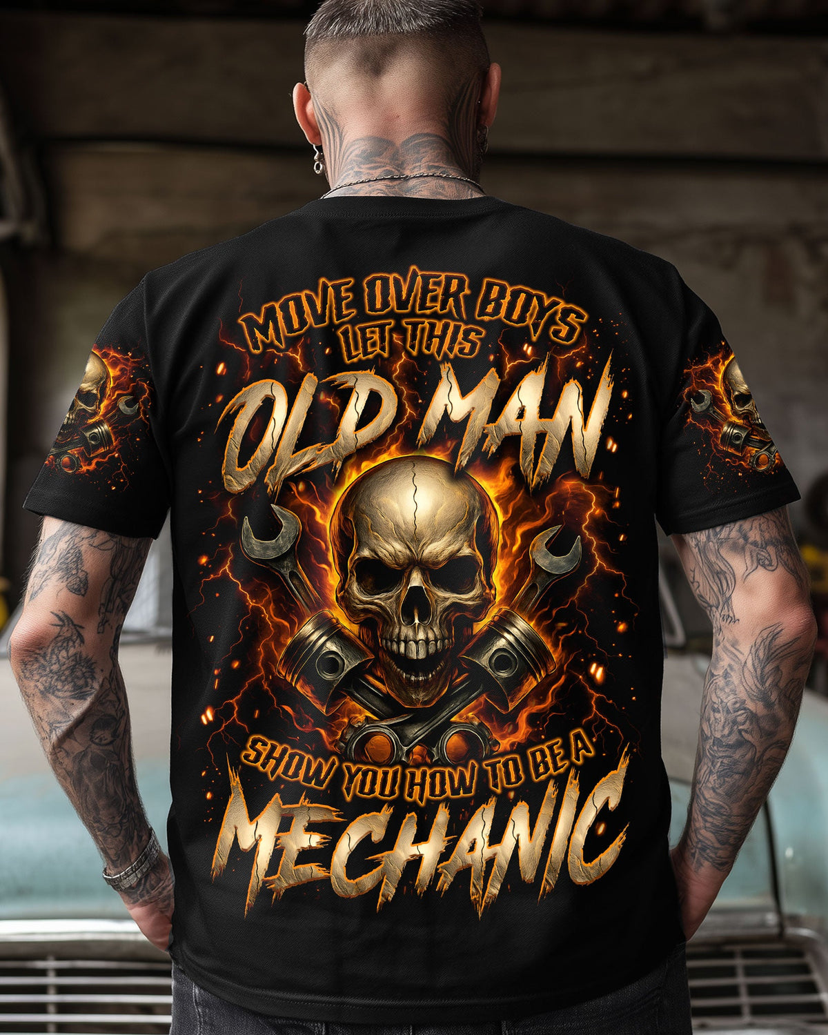 BLISSCORNERS I'M THAT DIESEL MECHANIC EAGLE SKULL ALL OVER PRINT
