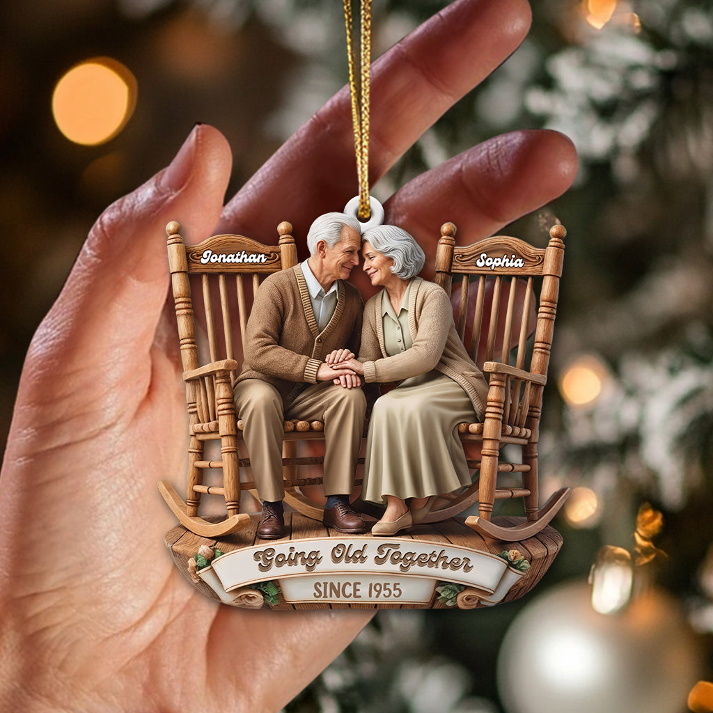 Blisscorners Growing Old Together Couple, Home Decor, Christmas Ornament, Personalized Ornament2D Flat LM2111