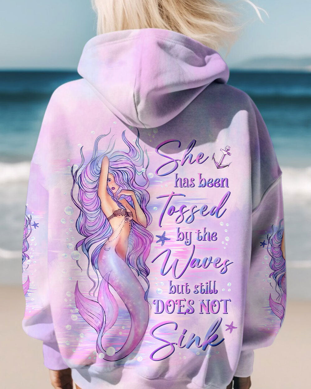 BLISSCORNERS SHE HAS BEEN TOSSED BY THE WAVES MERMAID ALL OVER PRINT