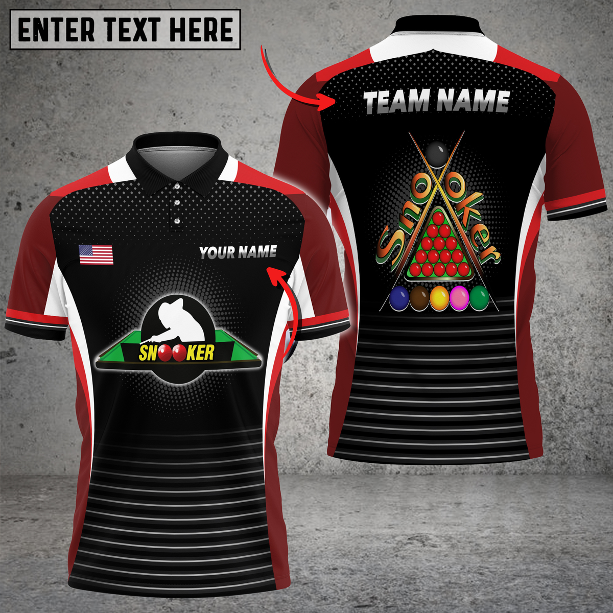 Blisscorners Snooker Classic Triangle Logo Multicolor Customized Name, Team Name 3D Shirts