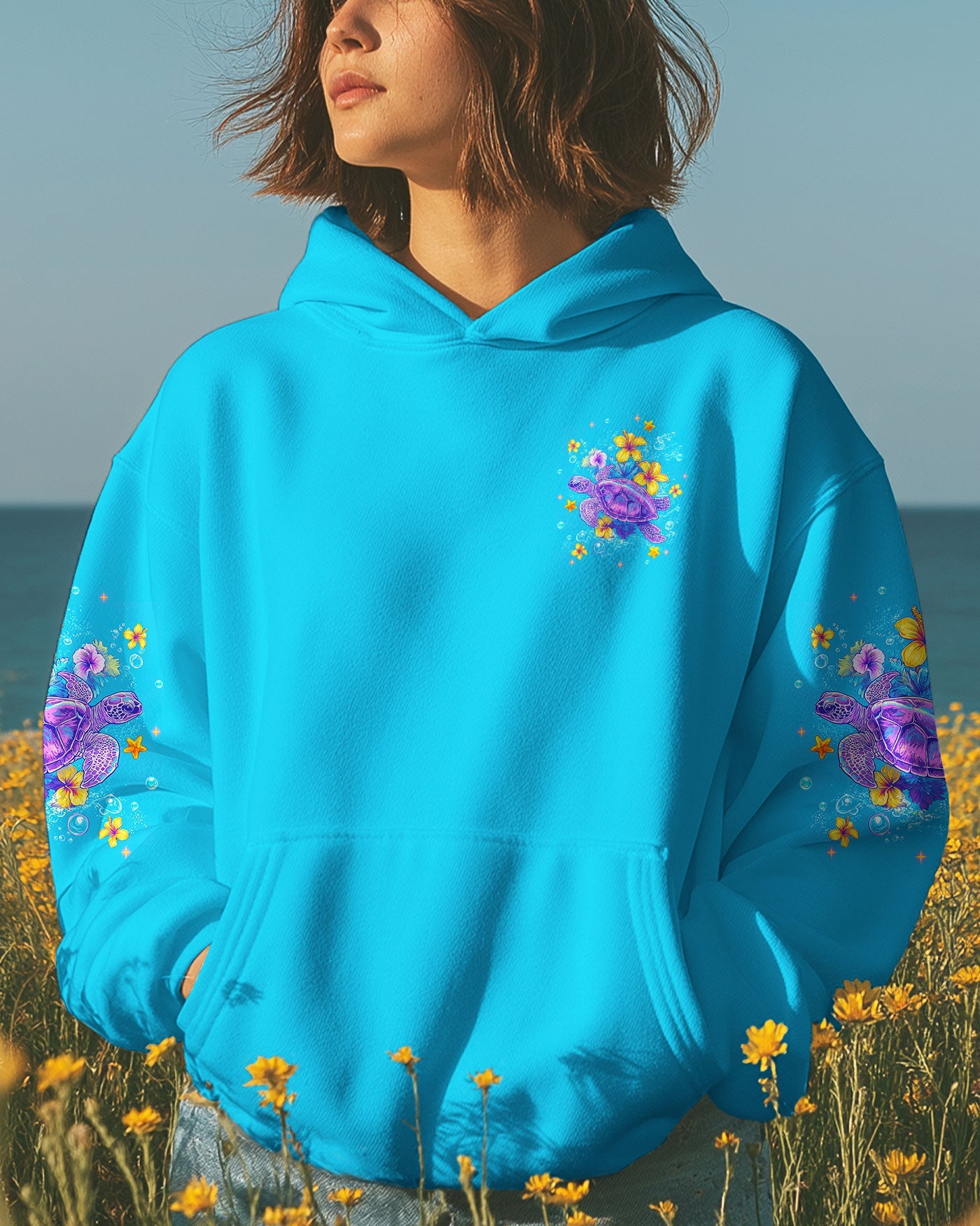 BLISSCORNERS OCEAN WISHES TURTLE KISSES ALL OVER PRINT