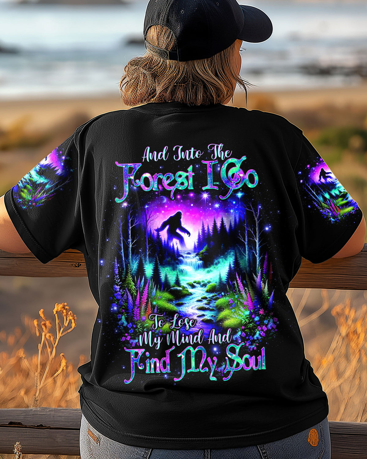 BLISSCORNERS AND INTO THE FOREST I GO BIGFOOT ALL OVER PRINT