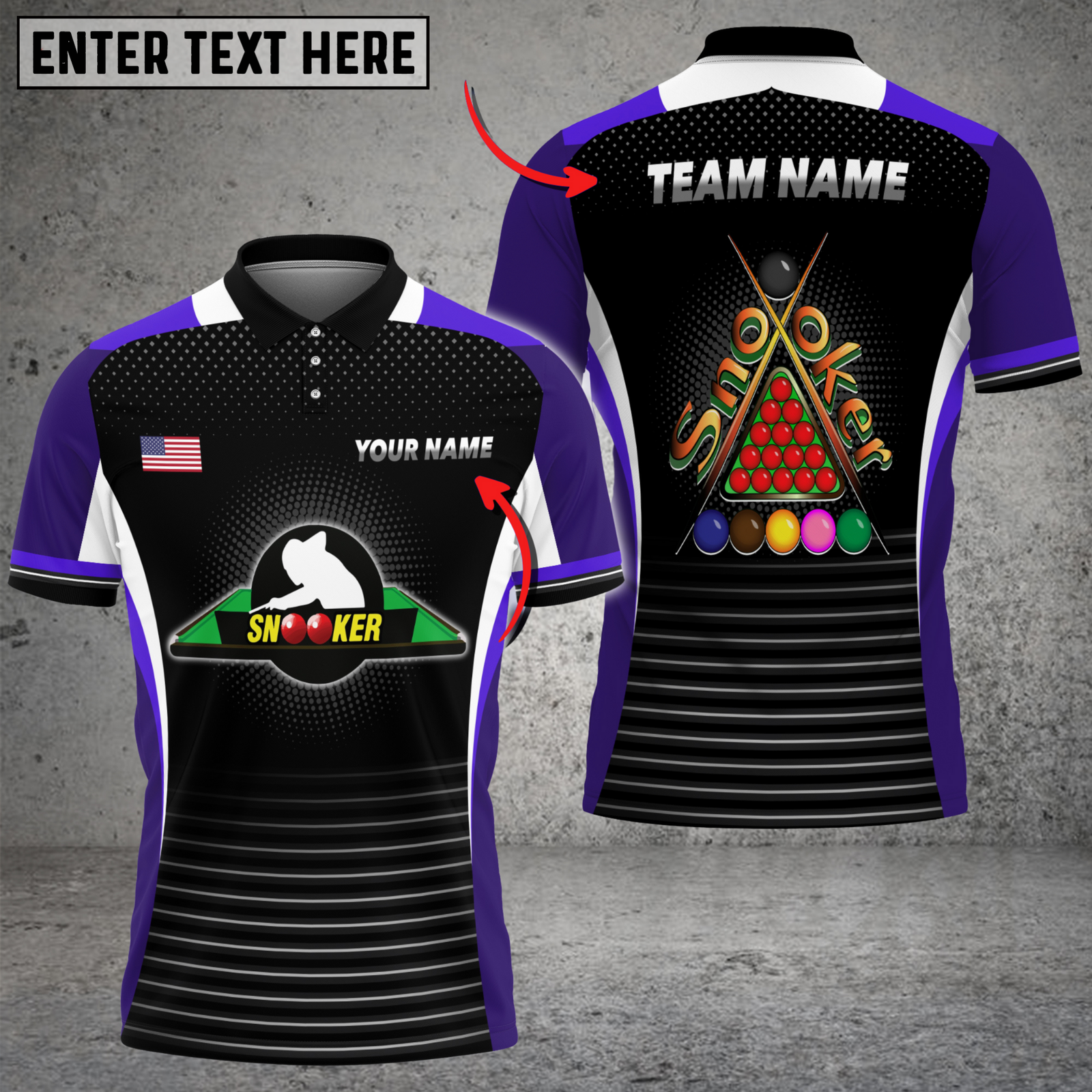 Blisscorners Snooker Classic Triangle Logo Multicolor Customized Name, Team Name 3D Shirts
