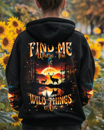 BLISSCORNERS FIND ME WHERE THE WILD THINGS ARE DEER HUNTING NATURE ALL OVER PRINT