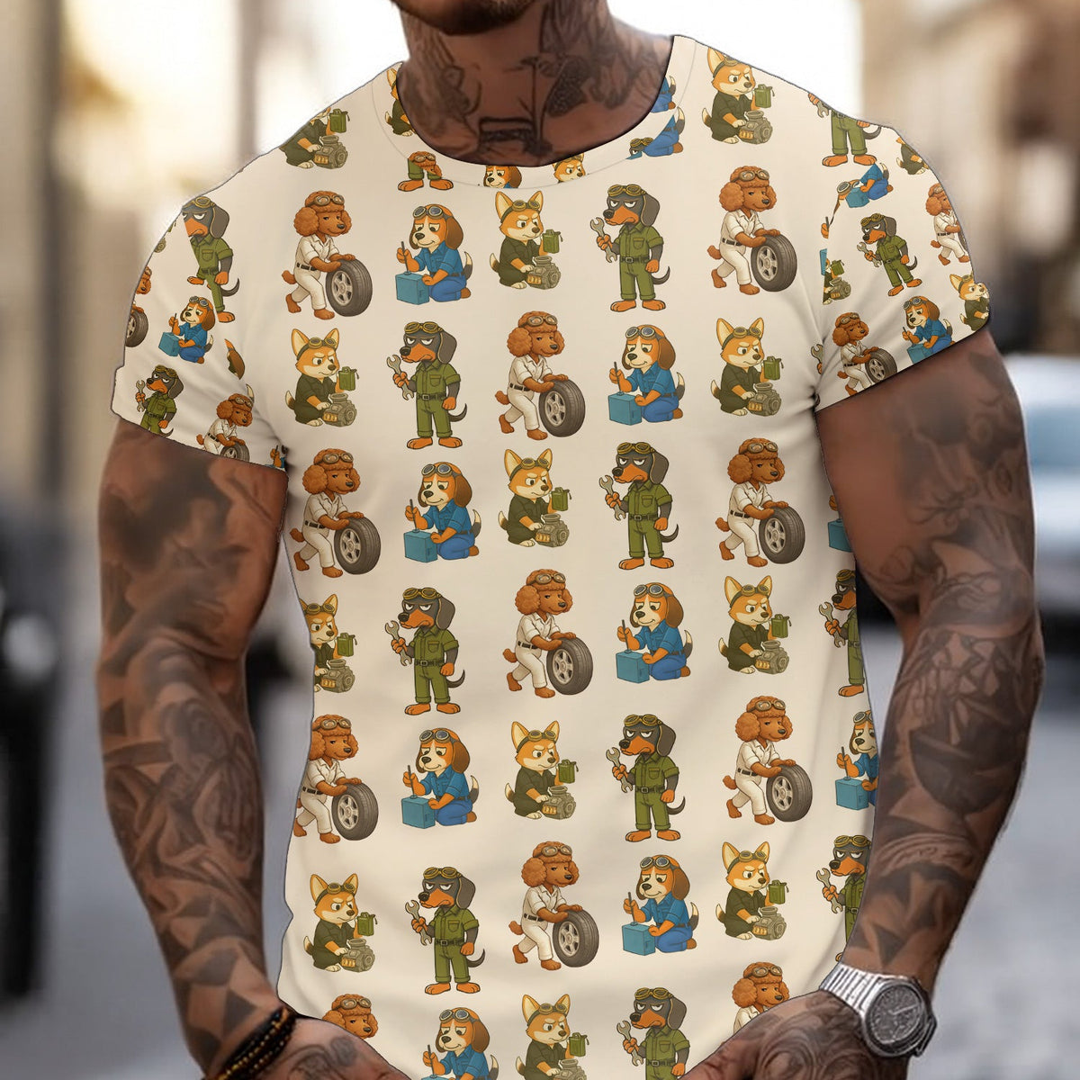 Blisscorners Funny Mechanic Dog Shirt, Cute Dog & Cat Design for Pet Lovers Funny, Unique Gift for Animal Lovers & Mechanic Lover