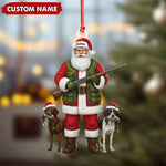 Blisscorners Personalized Santa Hunter Christmas Ornament - Funny Dog Lover Acrylic Holiday Decor LM0411