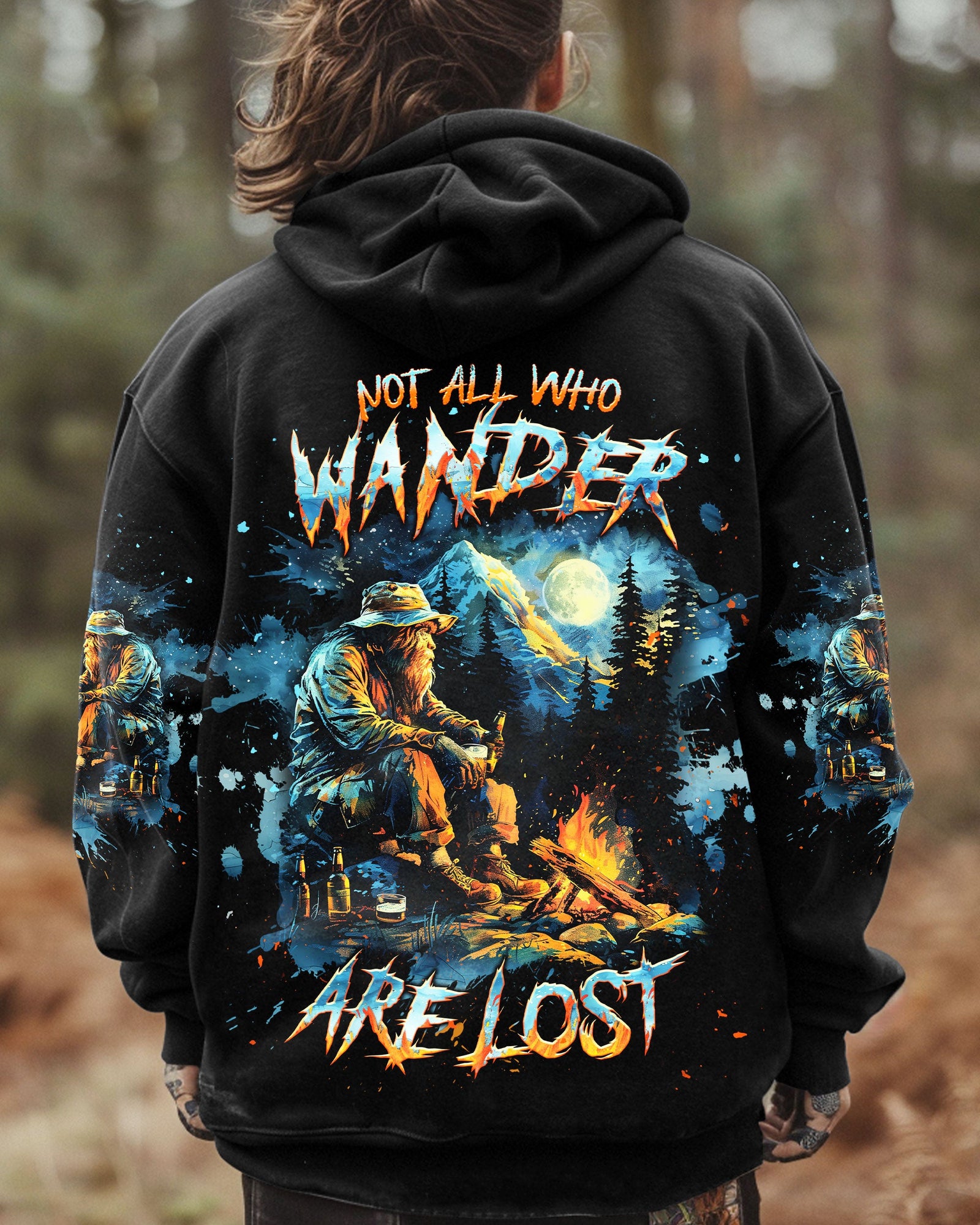 BLISSCORNERS NOT ALL WHO WANDER ARE LOST BIGFOOT ALL OVER PRINT