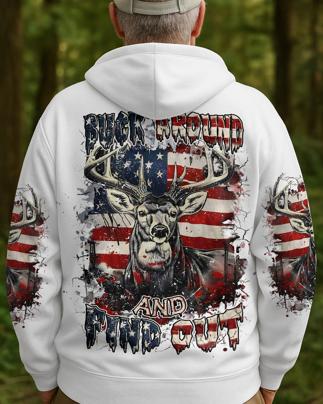 BLISSCORNERS BUCK AROUND AND FIND OUT DEER HUNTING ALL OVER PRINT