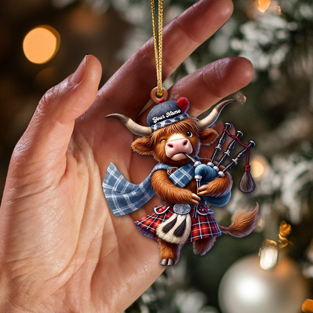 Blisscorners Scottish Cows Christmas, Home Decor, Christmas Ornament, Personalized Ornament2D Flat LM2111