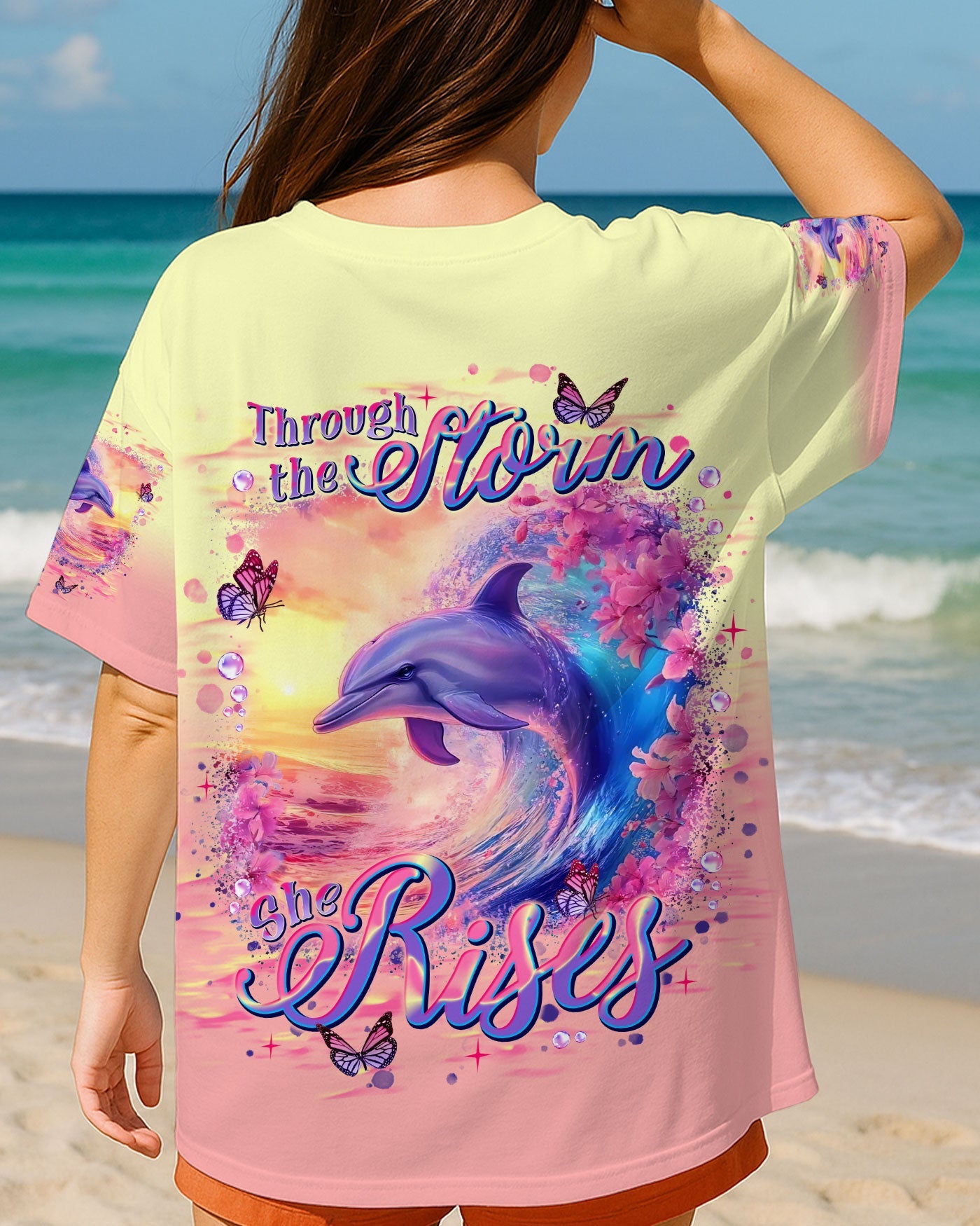 BLISSCORNERS THROUGH THE STORM DOLPHIN ALL OVER PRINT