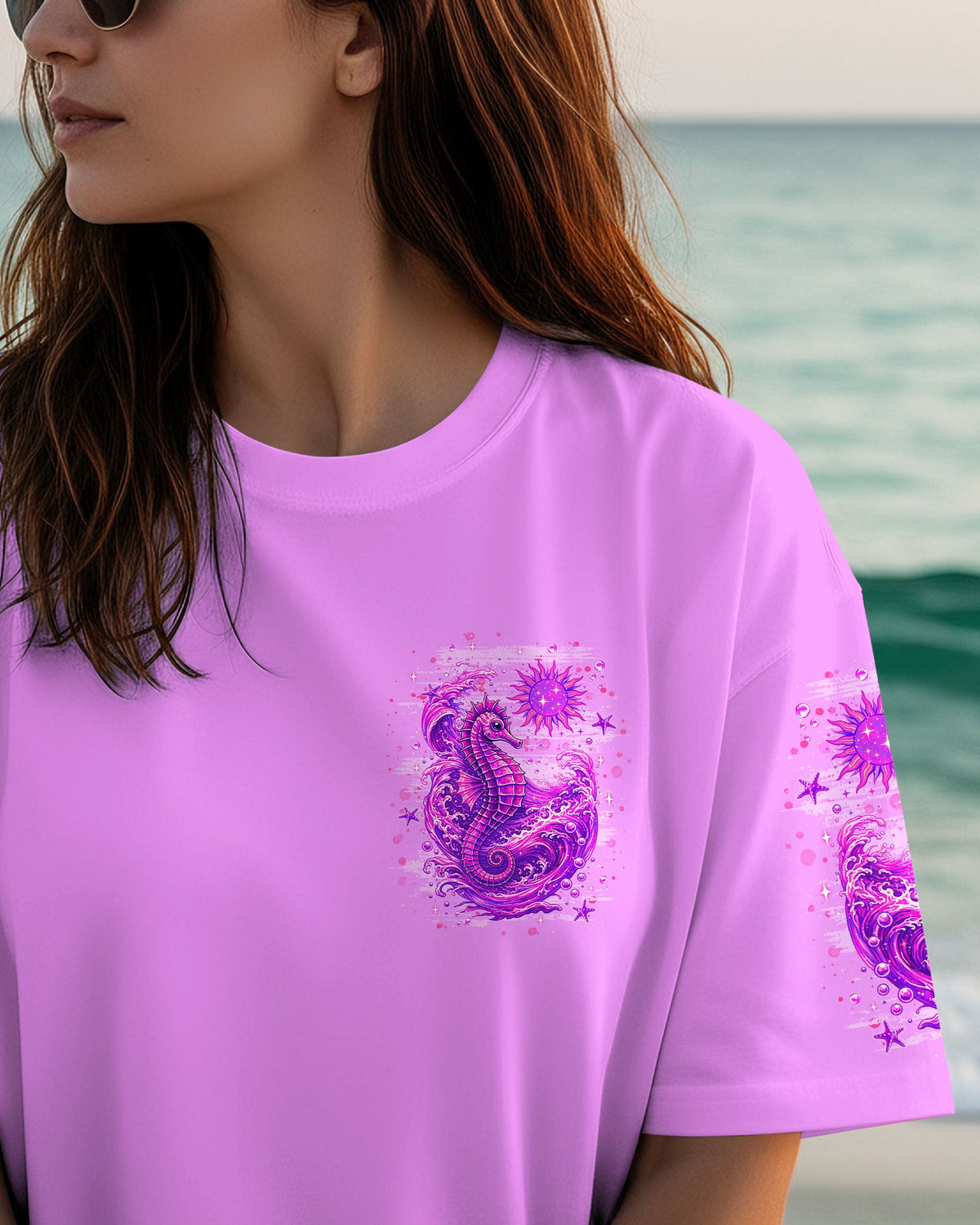 BLISSCORNERS SMELL THE SEA FEEL THE BREEZE SEA HORSE ALL OVER PRINT