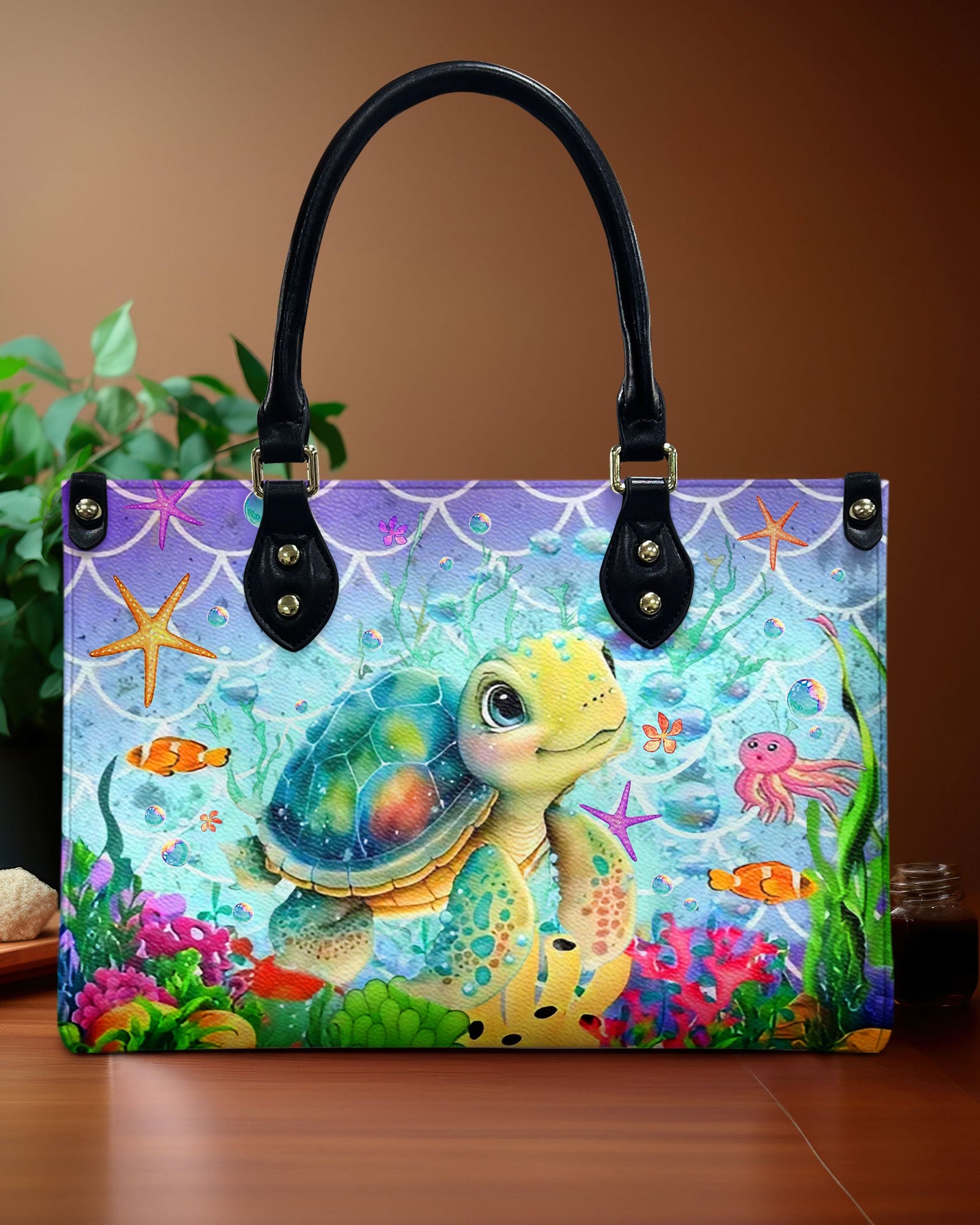 BLISSCORNERS SEA TURTLE LEATHER HANDBAG