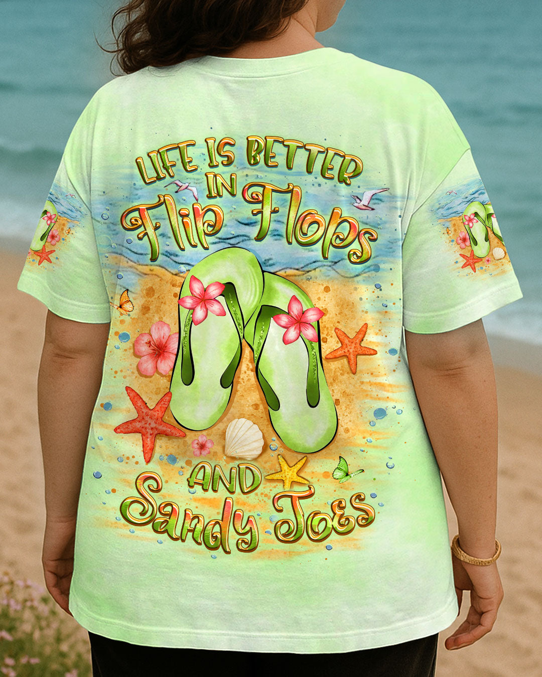 BLISSCORNERS LIFE IS BETTER IN FLIP-FLOPS AND SANDY TOES ALL OVER PRINT