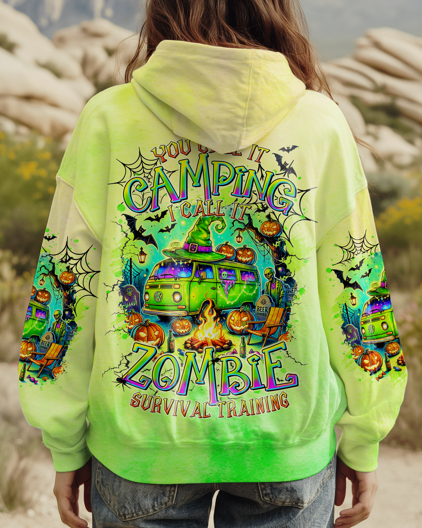 BLISSCORNERS ZOMBIE SURVIVAL TRAINING CAMPING HALLOWEEN ALL OVER PRINT