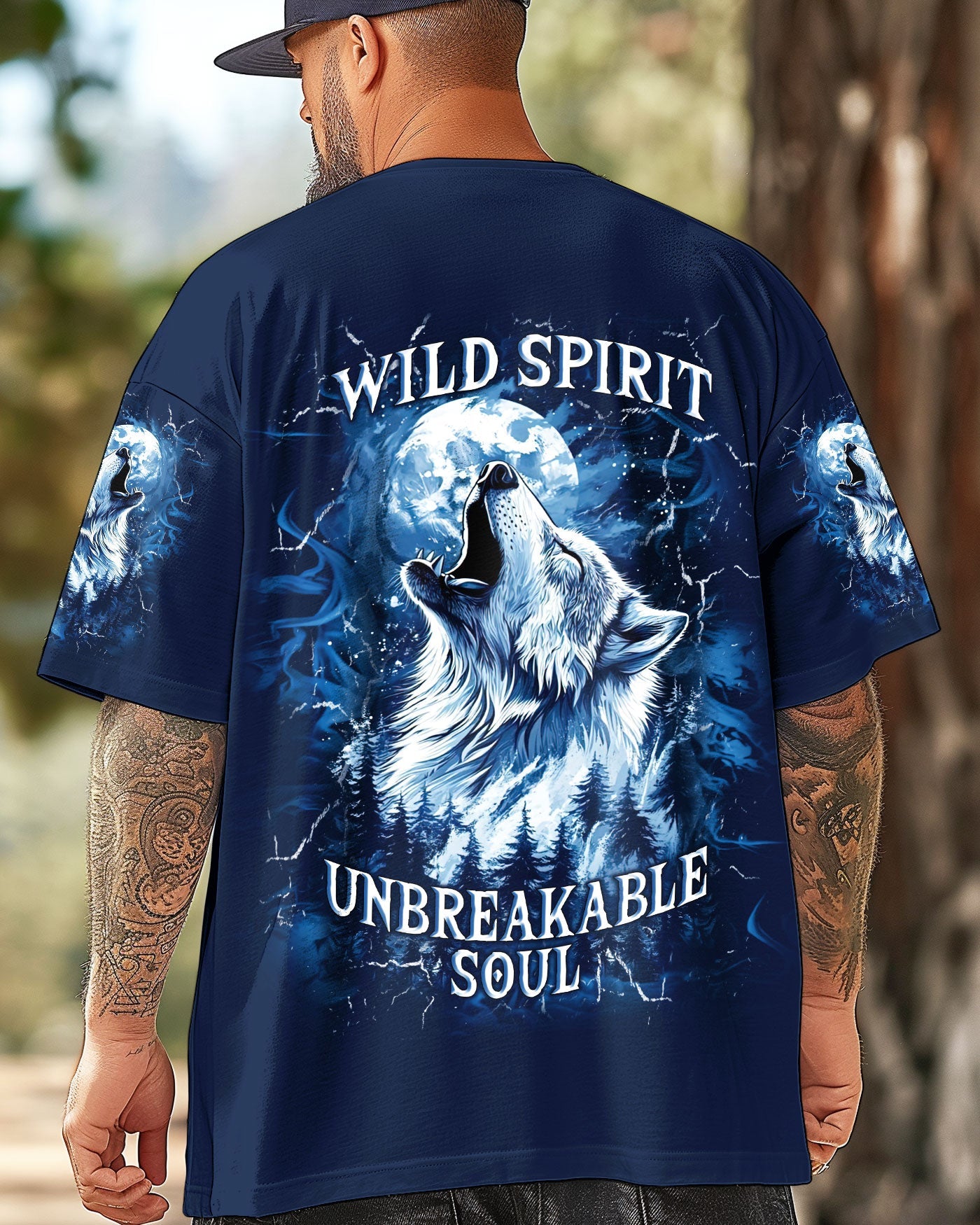 BLISSCORNERS WILD SPIRIT UNBREAKABLE SOUL WOLF ALL OVER PRINT