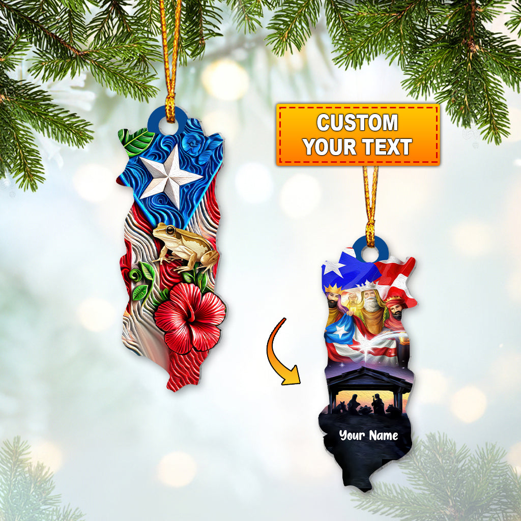 Blisscorners Custom Name Puerto Rico Ornament, Gift for Puerto Rico Lover2D Flat LM2111