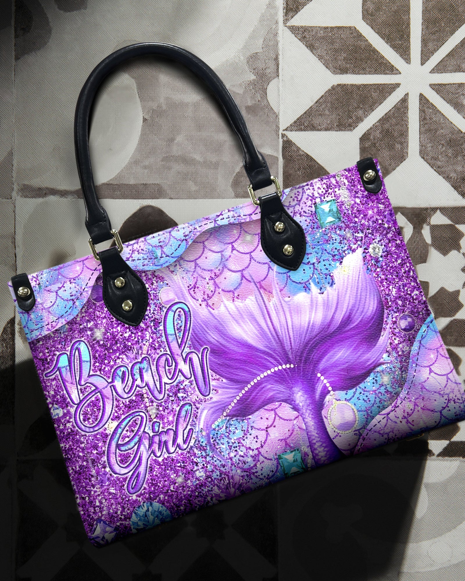 BLISSCORNERS BEACH GIRL MERMAID LEATHER HANDBAG