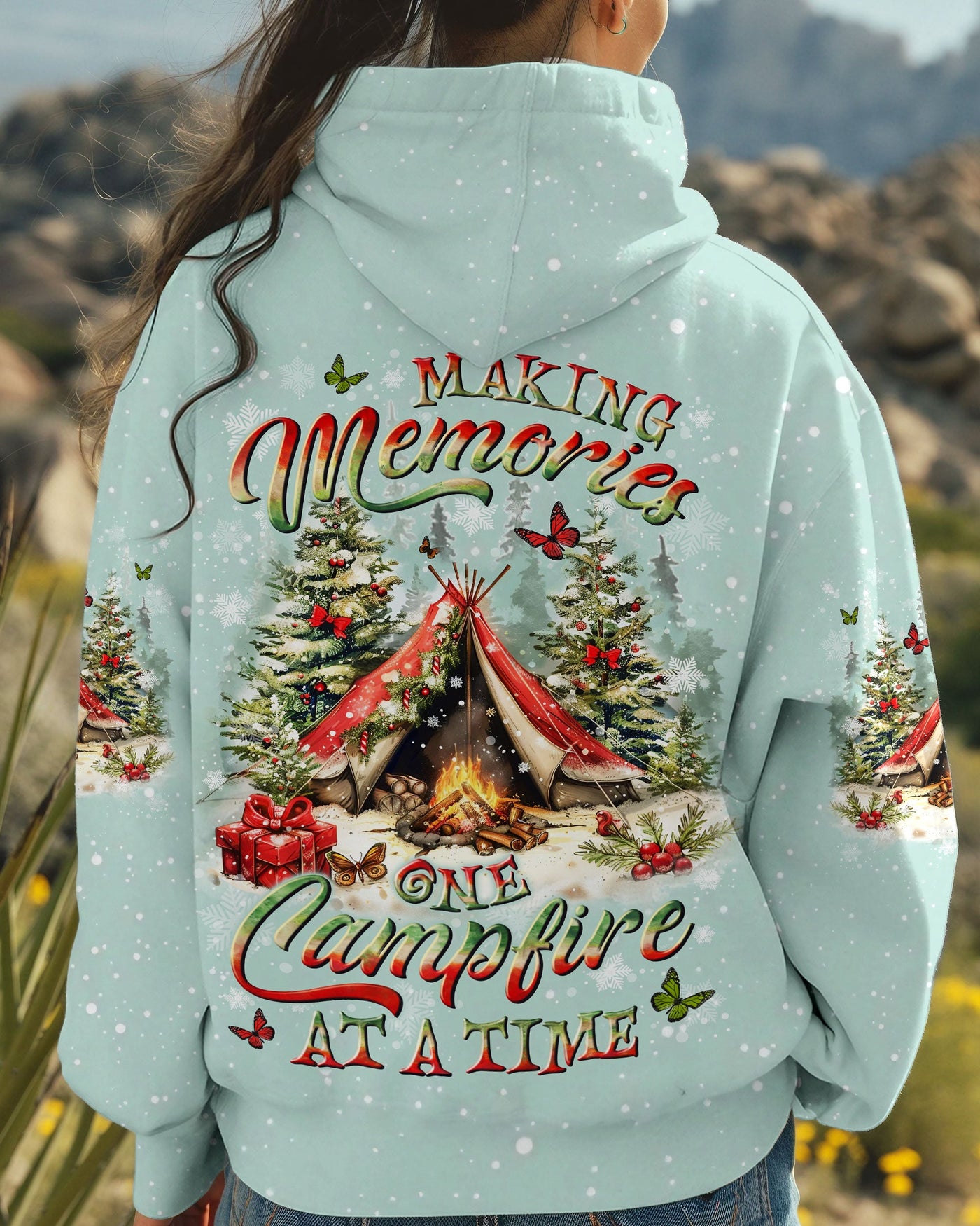 BLISSCORNERS MAKING MEMORIES ONE CAMPFIRE AT A TIME CHRISTMAS ALL OVER PRINT