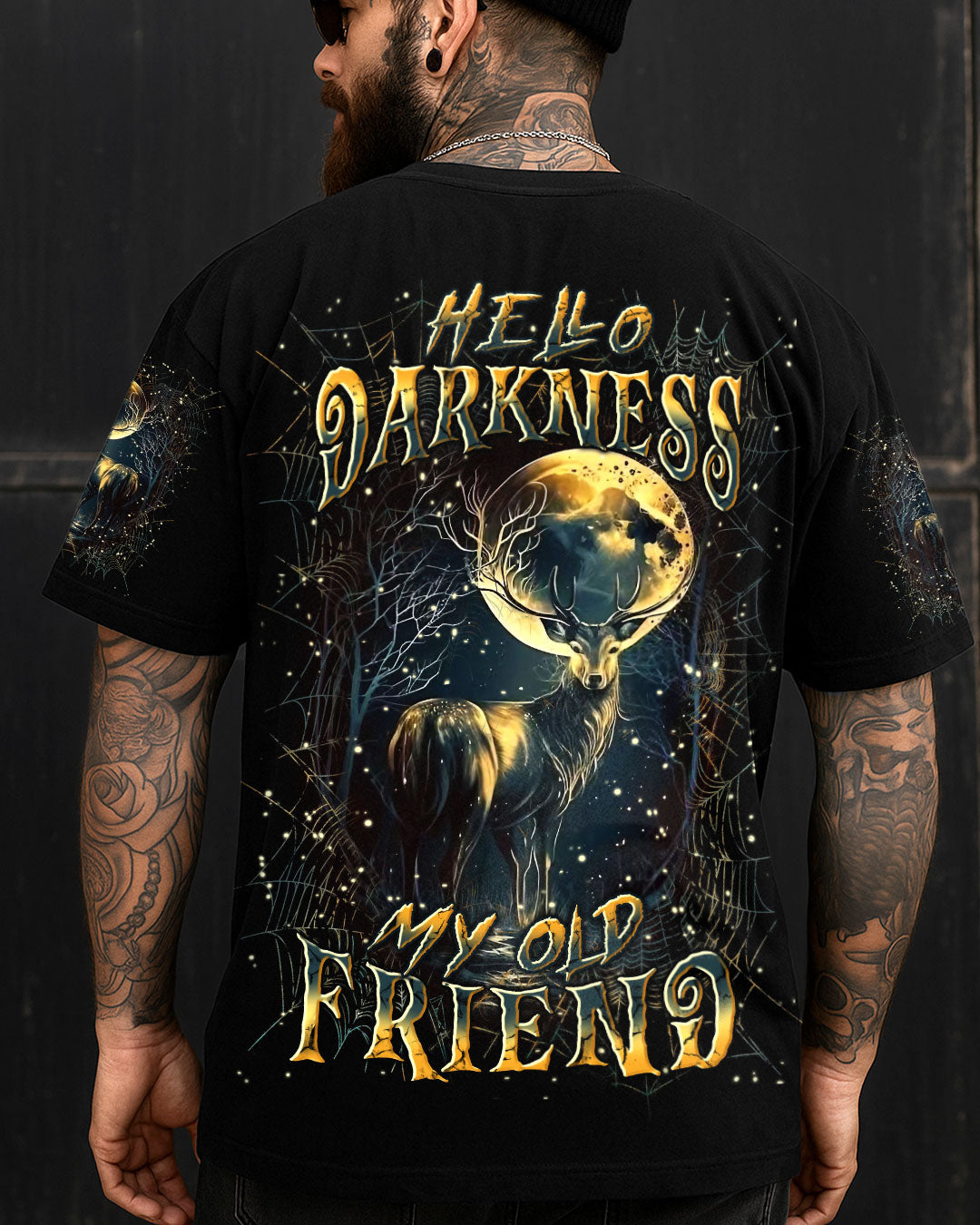 BLISSCORNERS HELLO DARKNESS MY OLD FRIEND DEER ALL OVER PRINT