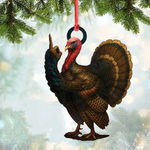 Blisscorners Personalized Funny Turkey Acrylic Ornament - Hilarious Christmas Decoration for Hunters LM0411