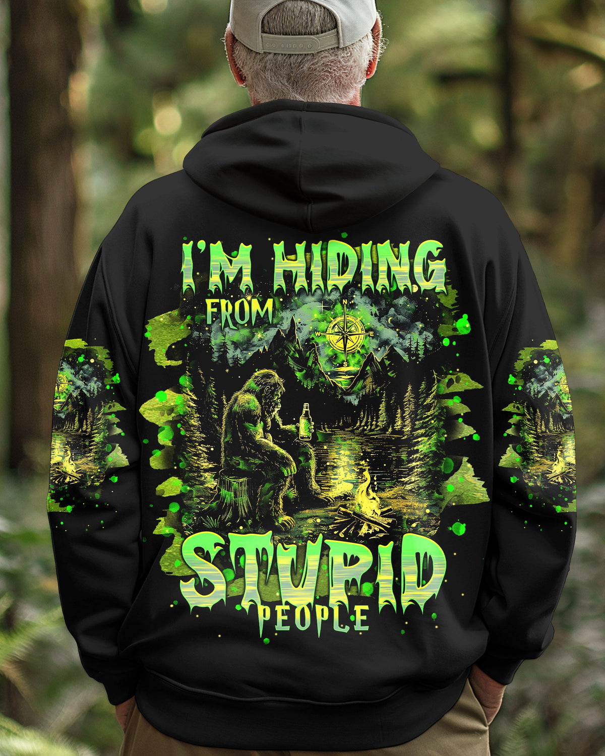 BLISSCORNERS I'M HIDING FROM STUPID PEOPLE BIGFOOT ALL OVER PRINT