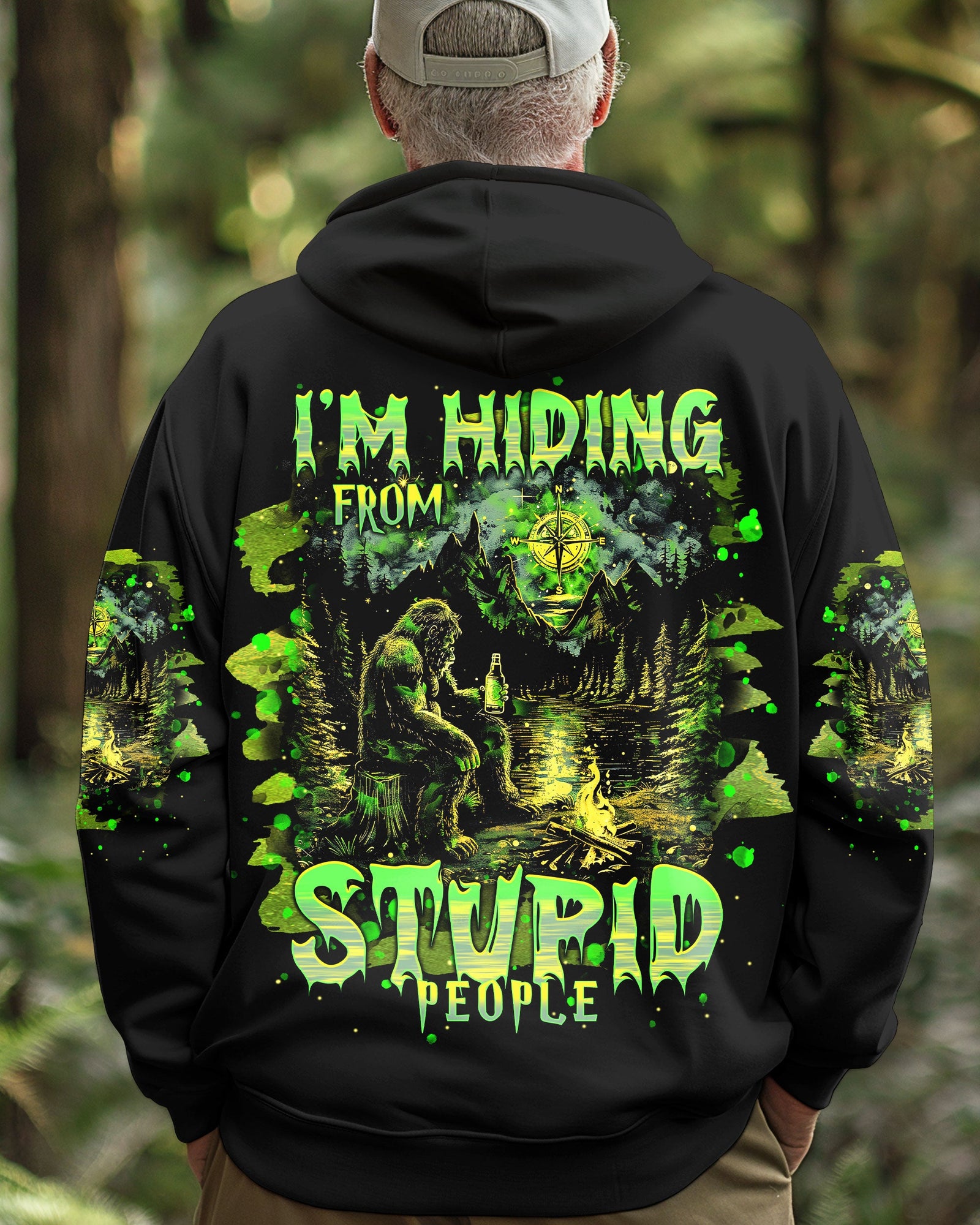 BLISSCORNERS I'M HIDING FROM STUPID PEOPLE BIGFOOT ALL OVER PRINT