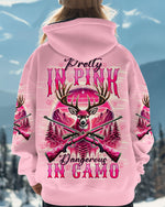 BLISSCORNERS PRETTY IN PINK HUNTING DEER ALL OVER PRINT