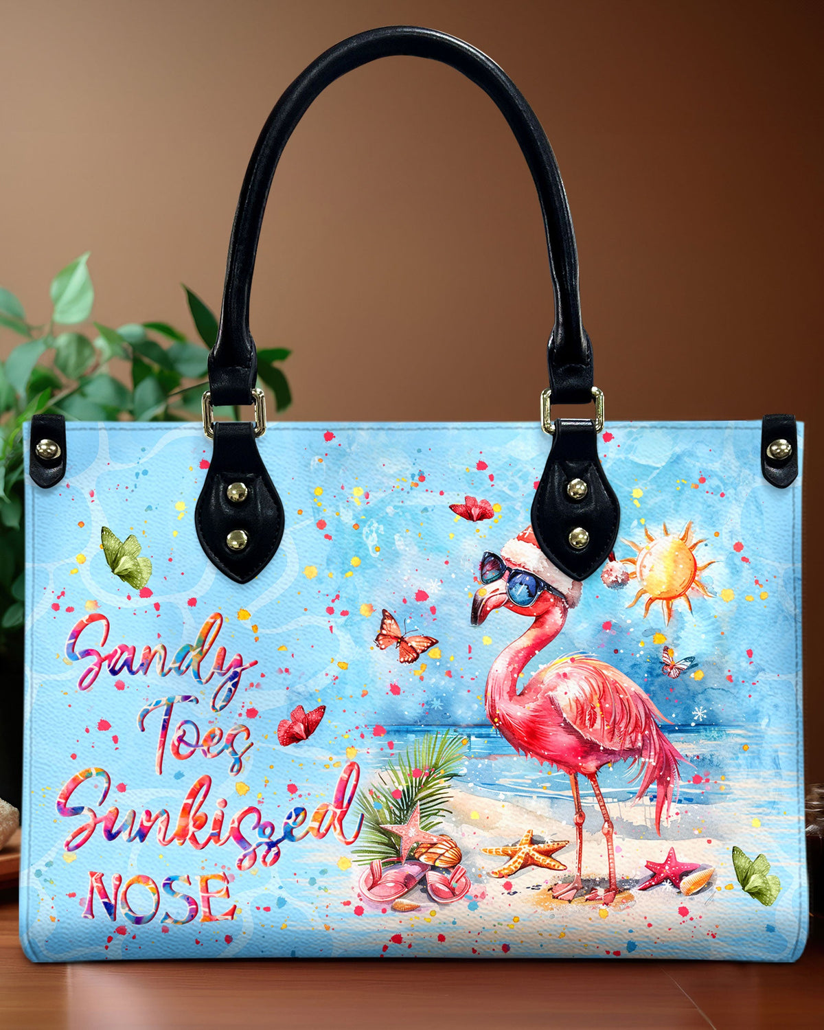 BLISSCORNERS SANDY TOES SUNKISSED NOSE CHRISTMAS LEATHER HANDBAG