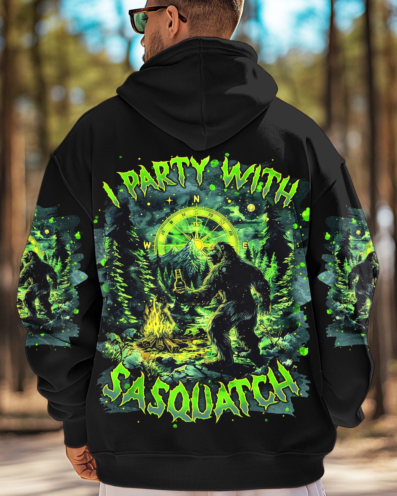 BLISSCORNERS I PARTY WITH SASQUATCH BIGFOOT ALL OVER PRINT