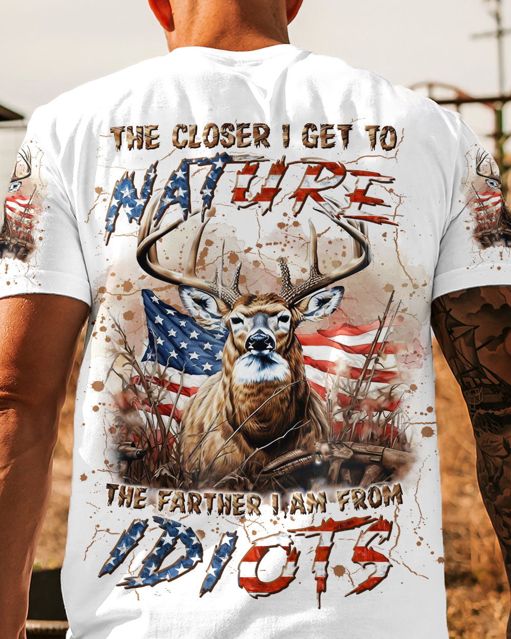 BLISSCORNERS THE CLOSER I GET TO NATURE DEER HUNTING ALL OVER PRINT