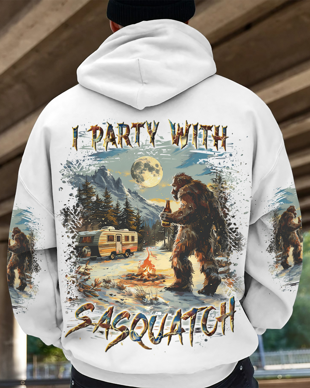 BLISSCORNERS I PARTY WITH SASQUATCH BIGFOOT ALL OVER PRINT