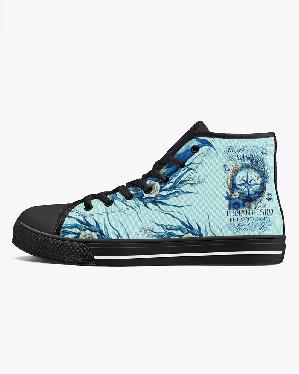 BLISSCORNERS SMELL THE SEA AND FEEL THE SKY HIGH TOP CANVAS SHOES