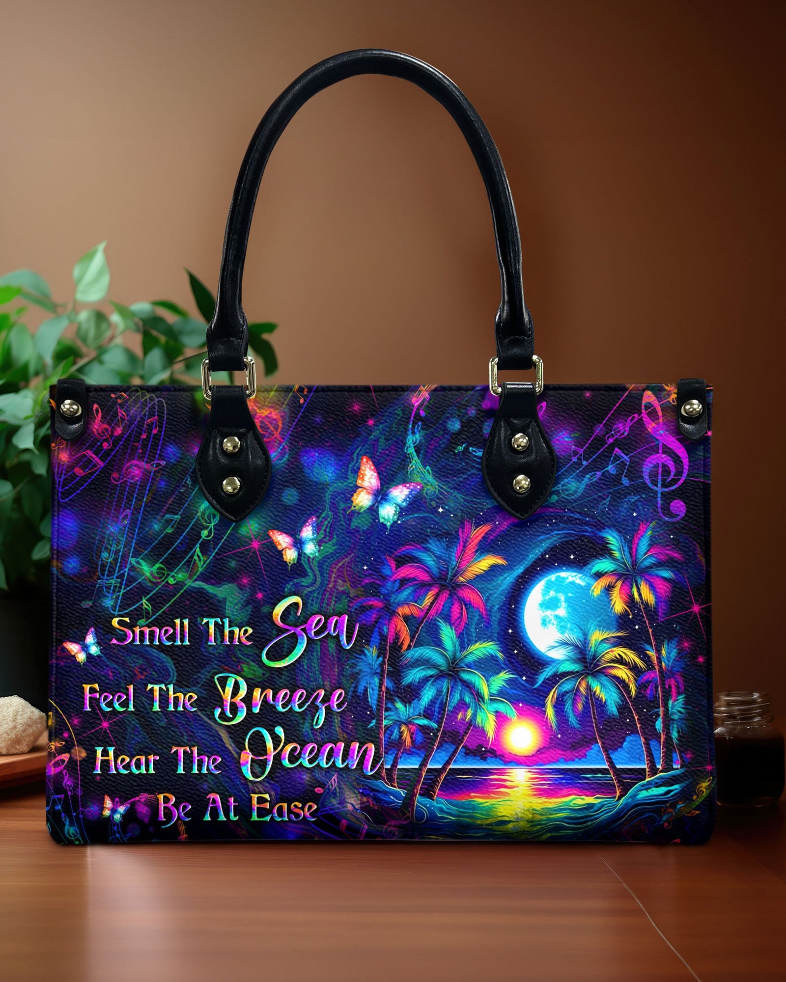 BLISSCORNERS SMELL THE SEA FEEL THE BREEZE STARFISH LEATHER HANDBAG