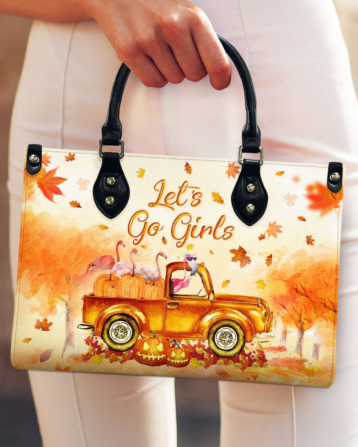 BLISSCORNERS LET'S GO GIRLS FLAMINGO LEATHER HANDBAG