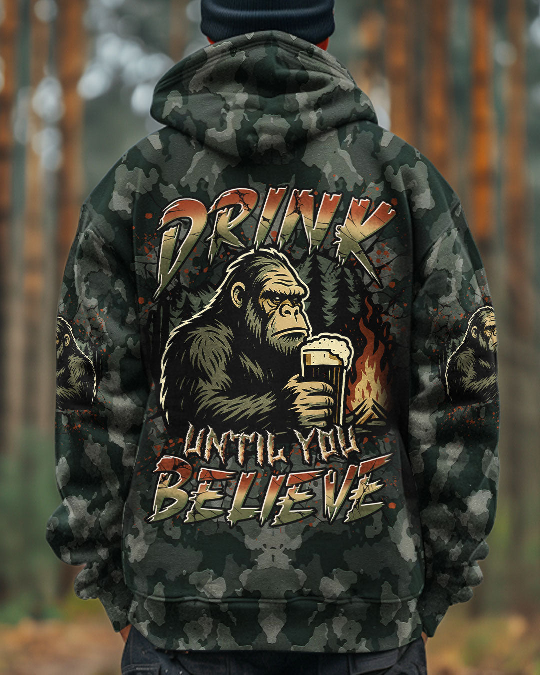 BLISSCORNERS DRINK UNTIL YOU BELIEVE BIGFOOT ALL OVER PRINT
