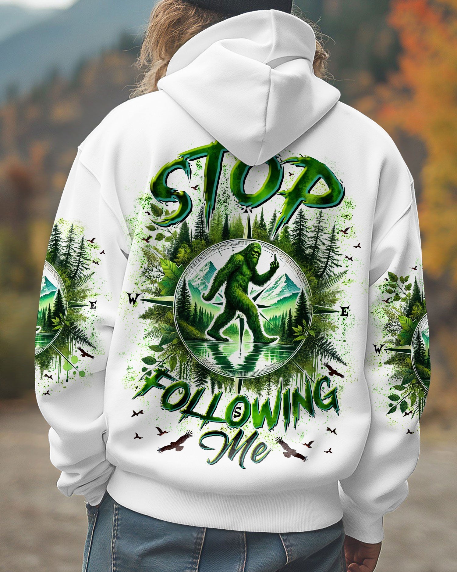 BLISSCORNERS STOP FOLLOWING ME BIGFOOT ALL OVER PRINT