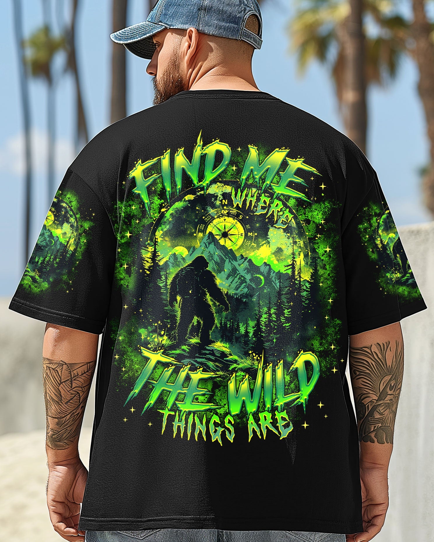 BLISSCORNERS FIND ME WHERE THE WILD THINGS ARE BIGFOOT ALL OVER PRINT