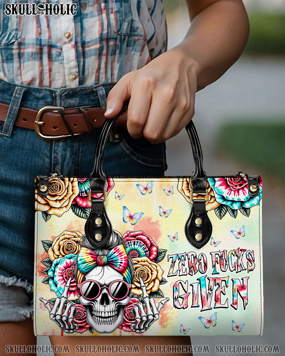 BLISSCORNERS ZERO F GIVEN MESSY BUN TIE DYE LEATHER HANDBAG