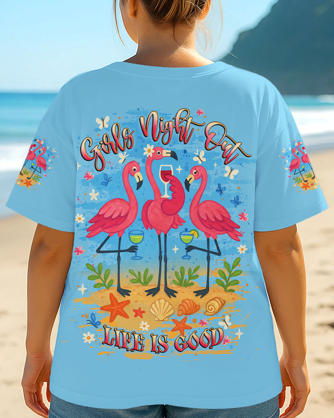 BLISSCORNERS GIRLS NIGHT OUT FLAMINGO ALL OVER PRINT