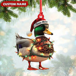 Blisscorners Personalized Duck Acrylic Christmas Ornament Funny Custom Hunting Tree Decoration For Hunters LM0110