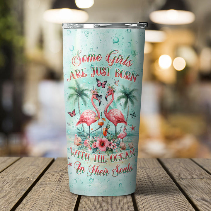 BLISSCORNERS SOME GIRLS ARE JUST BORN FLAMINGO TUMBLER - YHLT0703242