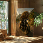 Blisscorners Biker Lion Canvas Badass Motorcycle Animal Wall Art LM2611