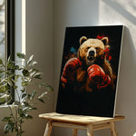 Blisscorners Boxing Bear Canvas Fierce Animal Fighter Wall Art LM2611