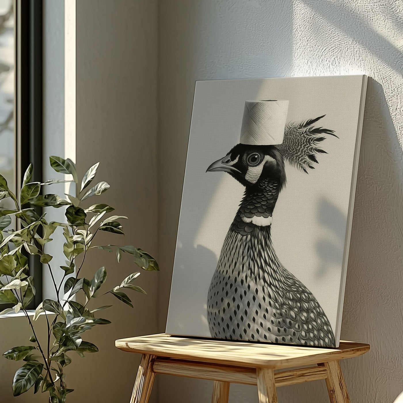 Blisscorners Funny Toilet Paper Bird Canvas Bathroom Wall Art6 LM2611