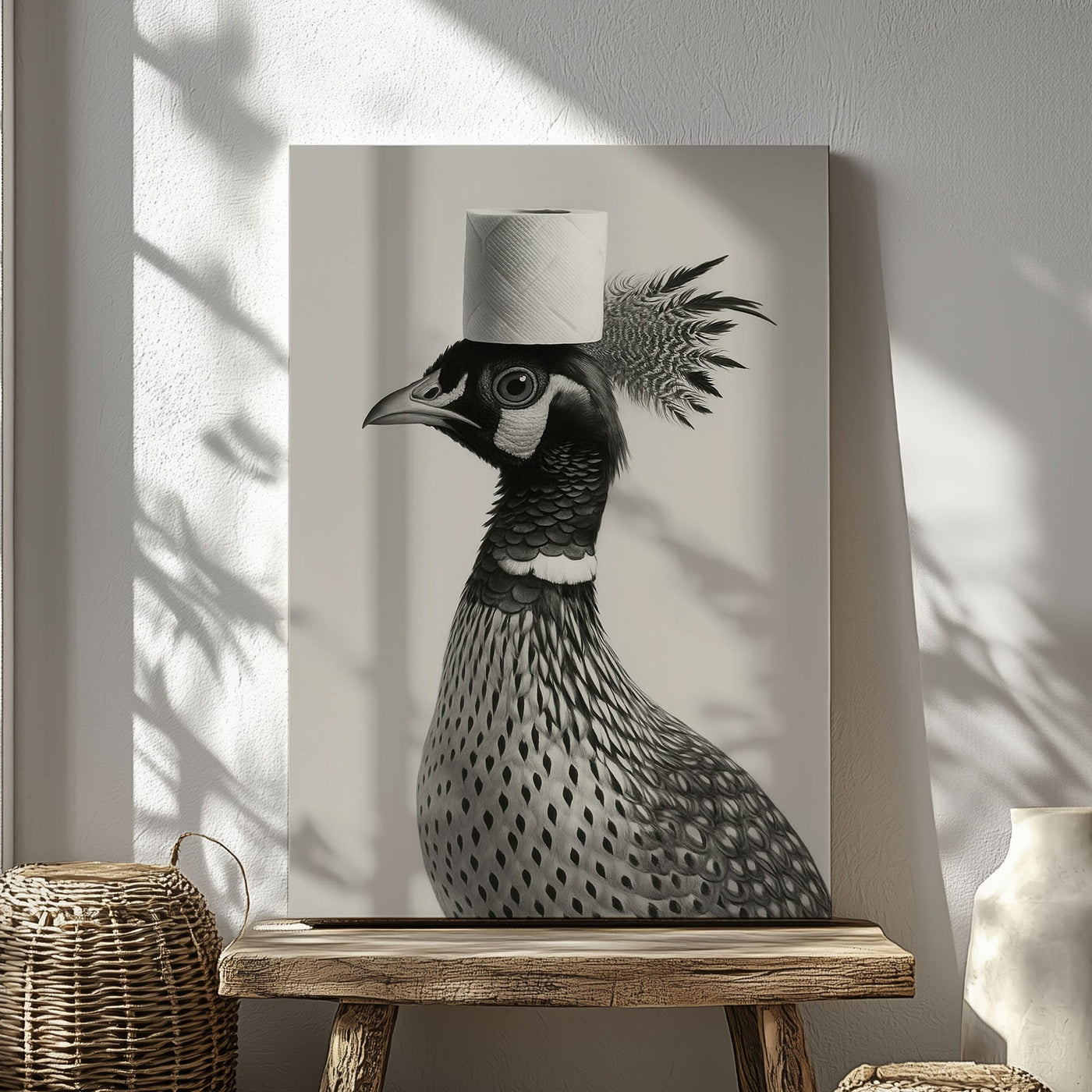 Blisscorners Funny Toilet Paper Bird Canvas Bathroom Wall Art6 LM2611