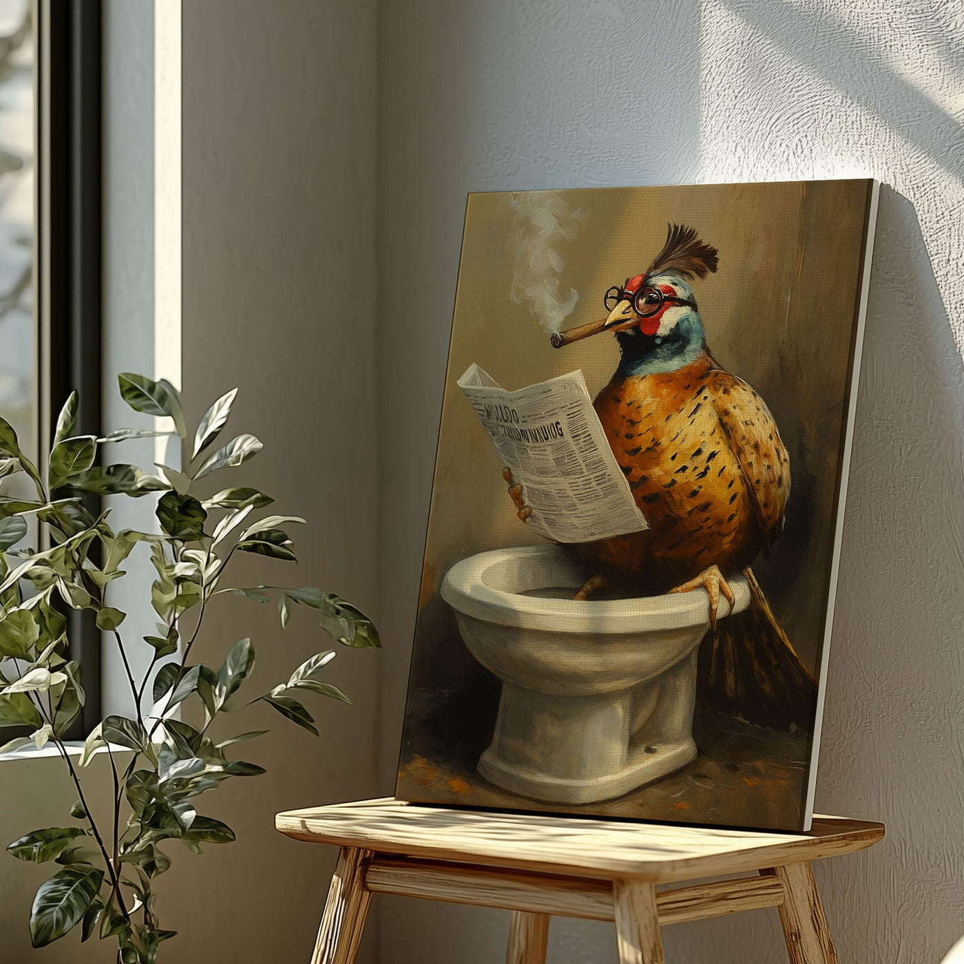 Blisscorners Cigar Bird Bathroom Canvas Toilet Wall Art9 LM2611